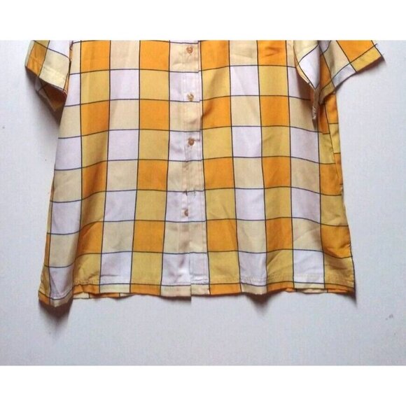 Mens Yellow Checkered Shirt 2XL Windowpane Plaid collared Stardom Collection EUC - Picture 4 of 10